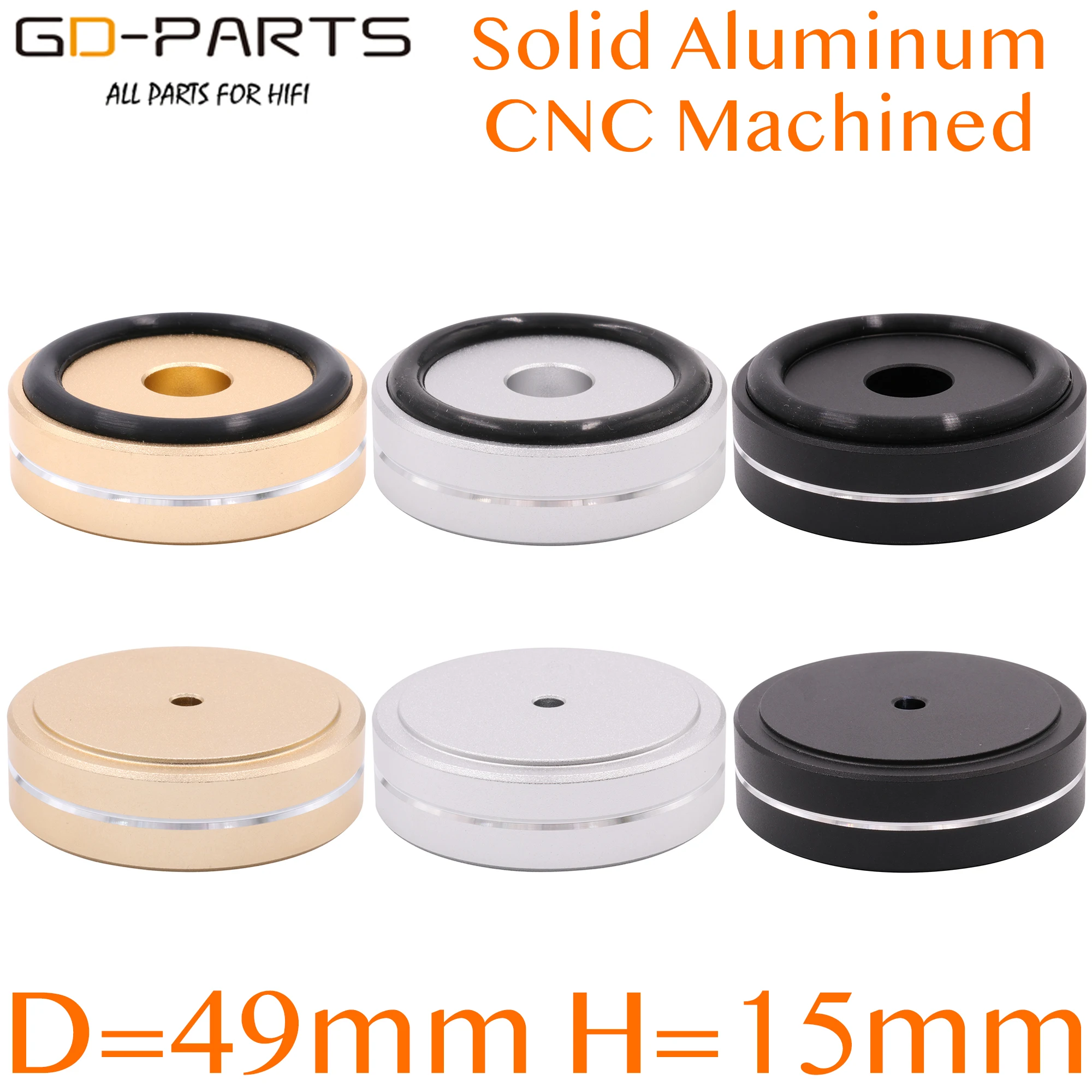 

49x15mm Full Aluminum Speaker Cabinet Turntable Isolation Machine Feet Stand Vintage Tube Amplifier DAC CD Player Radio Mat Pad