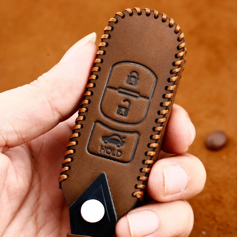 Remote Smart Car Key Case For Mazda 2 CX-5 Axela Atenza CX-7 CX-9 CX-3 CX-4 CX-8 MX5 M2 M3 M5 M6 GT Leather Keychain Cover Bag