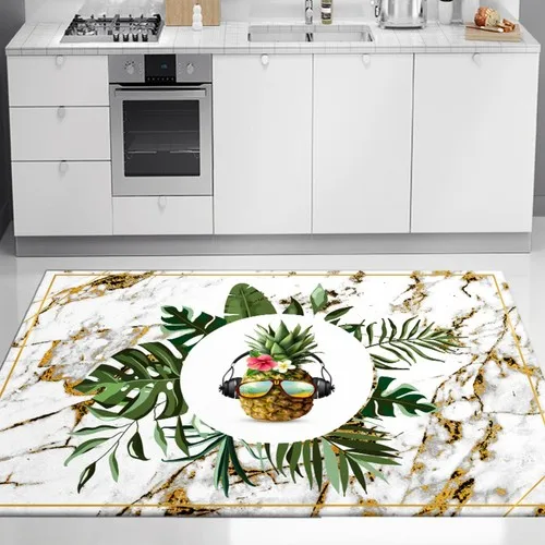 Else Carpet Marble Pineapple Pattern Washable Non-Slip Base Kitchen Rug