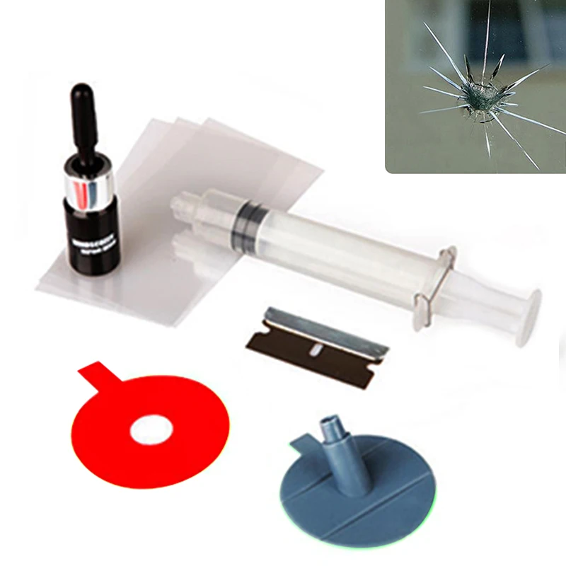 DIY Car Windshield Repair Kit Tools Auto Glass Windscreen Repair Set Give Door Handle Protective Decorative Stickers