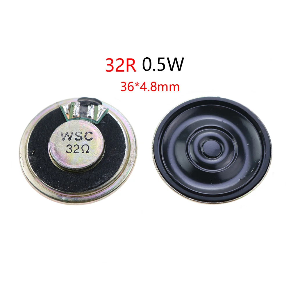 JCD 1Pcs New Ultra-thin speaker 32 ohms 0.25 watt 0.5W 32R speaker Diameter 23mm 28mm 29mm 36mm 50mm