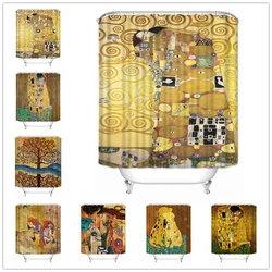 Musife Custom High Quality The Kiss by Gustav Klimt Shower Curtain Waterproof Bathroom Polyester Fabric Bathroom Curtain