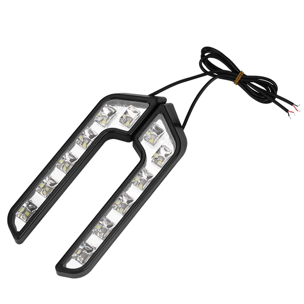 

2PCS LED Car Daytime Running Light 6LED 12V L-shaped DRL White Light 660LM Waterproof Driving Fog Lights Accessorie High-quality