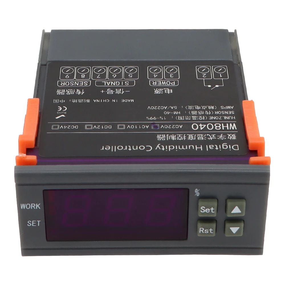 WH8040 Digital Humidity Controller 12V 24V AC 220V Air Humidity Control Controller Home Fridge Cooler Hygrometer Control Switch