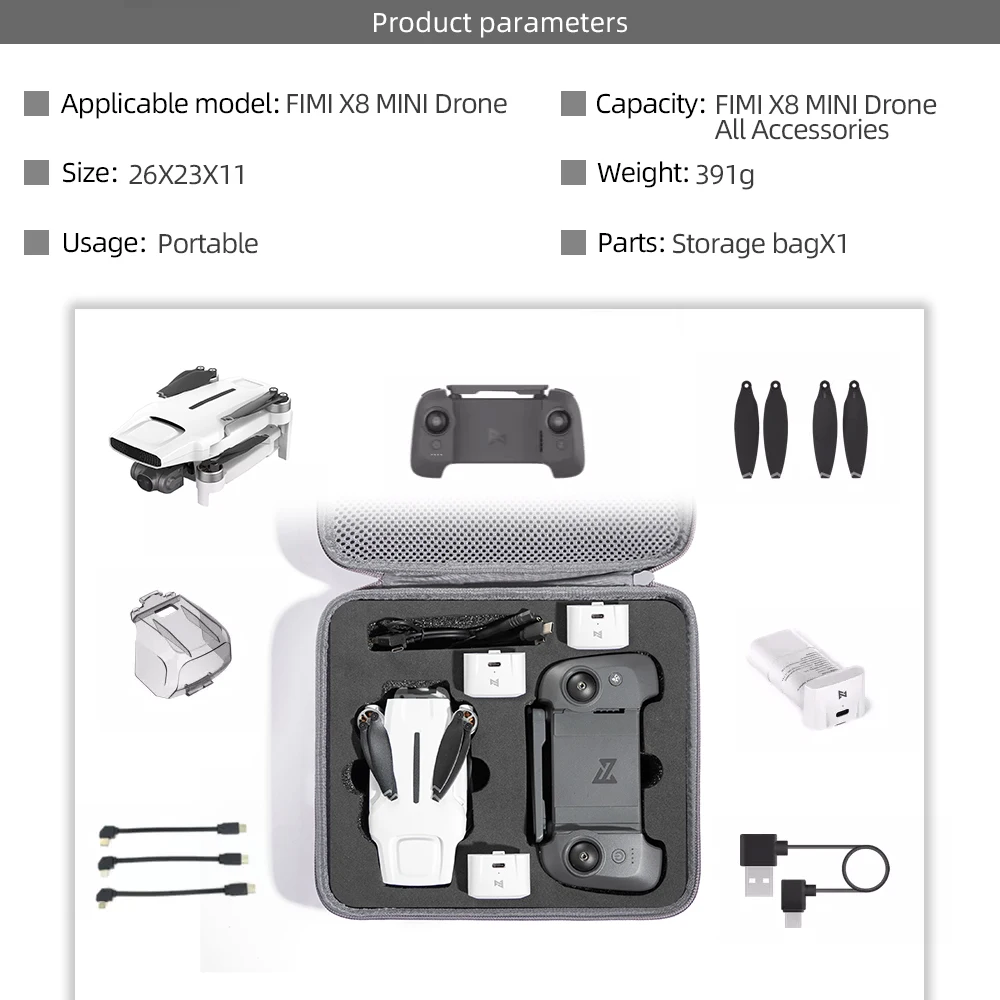Чехол FIMI X8 MINI с отделением для карт, портативный чехол на одно плечо, противоударный чехол с защитой от царапин для X8 MINI Drone, аксессуары