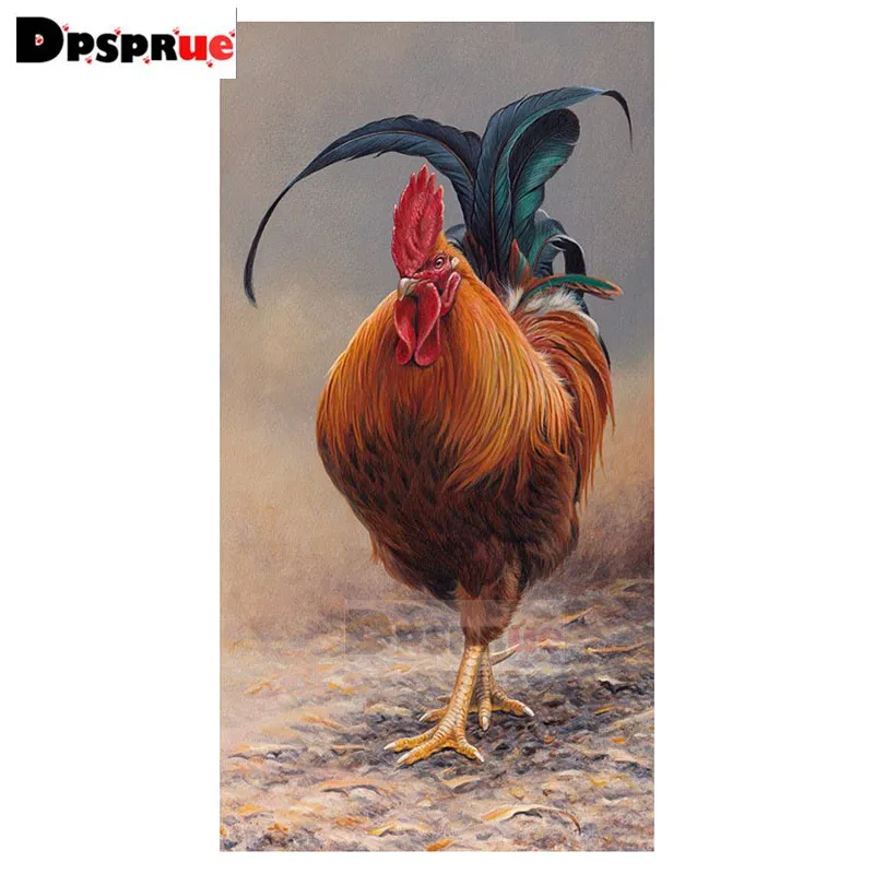 

Dpsprue 5D Diy Diamond Painting Cross Stitch " Animal Cock" Full Square Diamond Embroidery Kit Mosaic canvas painting Gift P02