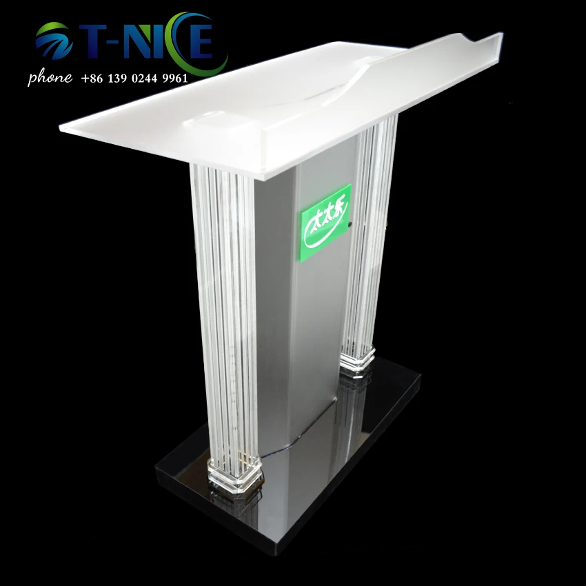 2021 AKLIKE Upscale Custom Remote Control LDE Lamp Lectern Rostrum Podium Church Pulpit Large Desktop Platform  Office Furniture