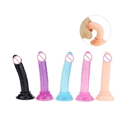 Erotic Soft Realistic Mini Jelly Dildo No Vibrator Anal Plug Dildo Strap On Small Penis Suction Cup Toy Adult Sex Toys for Woman