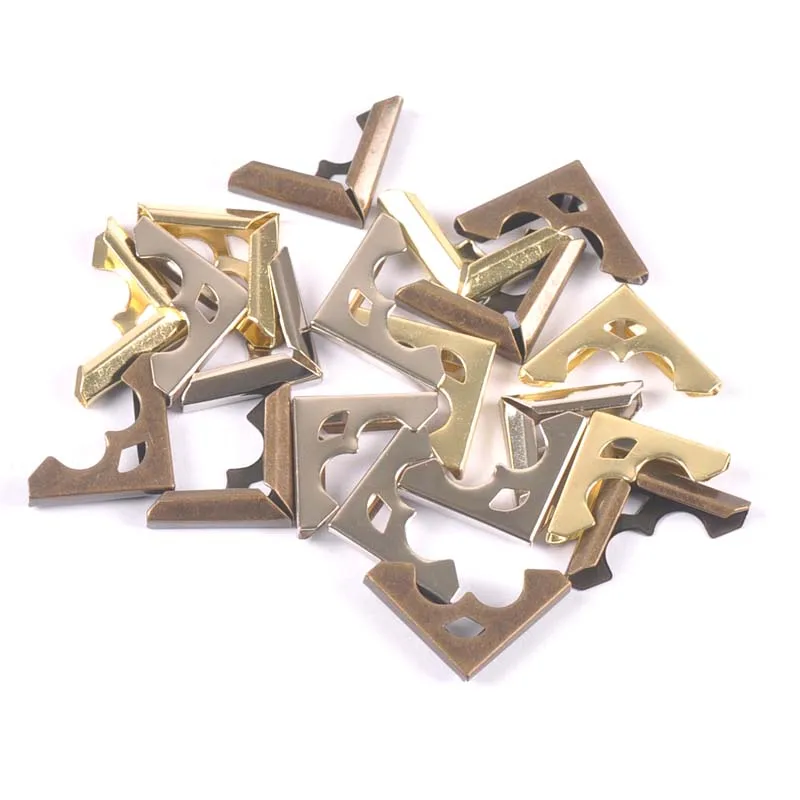 50pcs 16x16mm Antique Metal Book Scrapbooking Notebook Albums Menus Folders Corner Protectors Bronze Tone C3053
