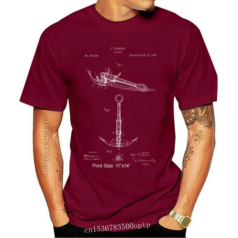 New 2021 2021 Short Sleeve Men Boat Anchor T-Shirt Boat T-shirt Boat Ship Anchor Sailing Nautical Gift  100 % Cotton Tee For Men