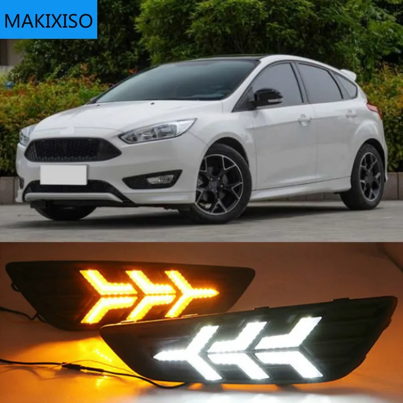 

2PCS For Ford Focus 3 mk3 2015 2016 2017 2018 Turn signal and dimming style Relay 12V LED Car DRL daytime running light Fog lamp