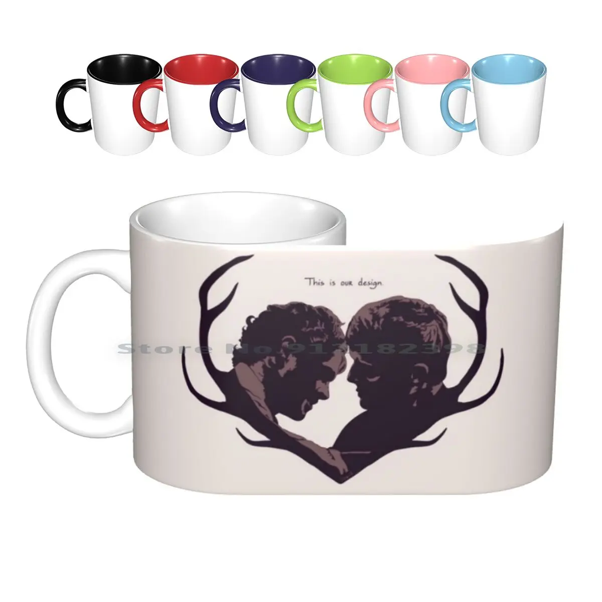 Murder Husbands Heart Design Ceramic Mugs Coffee Cups Milk Tea Mug Hannibal Hannigram Murder Husbands Heart Antlers Love Will