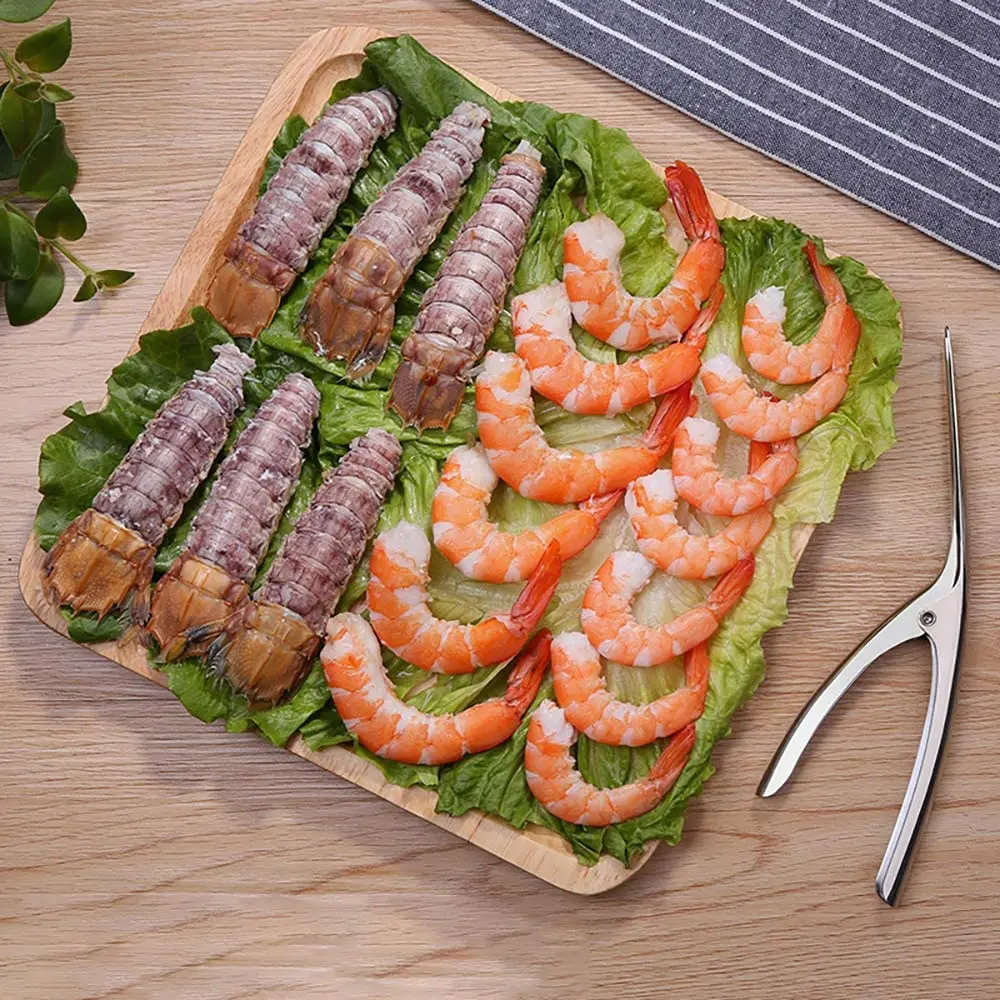 Shrimp Peeler Kitchen Appliances Portable Stainless Steel Shrimp Deveiner Lobster Practical Kitchen Supplies Fishing Knife Tools