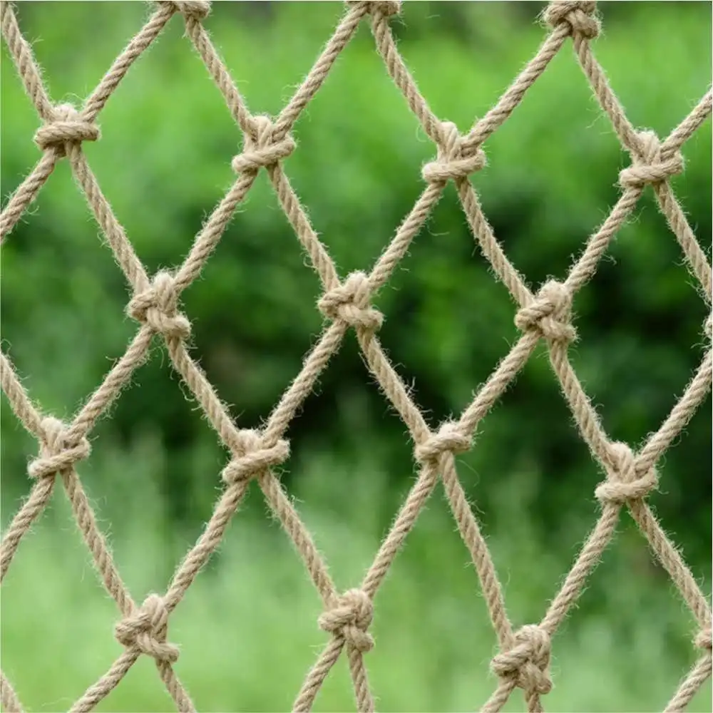 

Garden Child Safety Net Jute Rope Climbing Net Protective Stairs Fencing Mesh Anti Bird Deer Chicken Net Ceiling Net Decoration