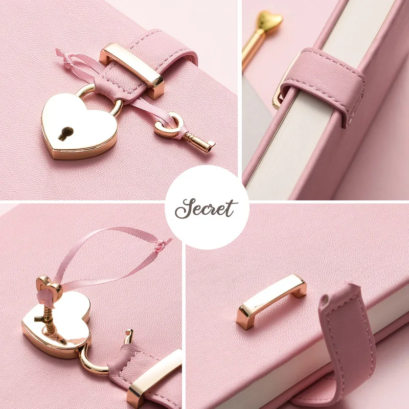 Secret Notebook Ruled Journal Lined Diary With Heart Lock Creative Gift