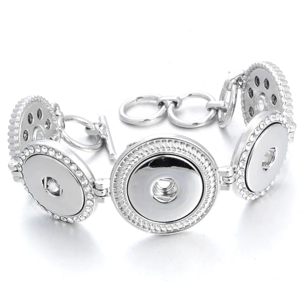Fashion Snap Jewelry Adjustable Snap Bracelet Fit 18-20mm Snap Button DIY Charm Bracelets Bangles