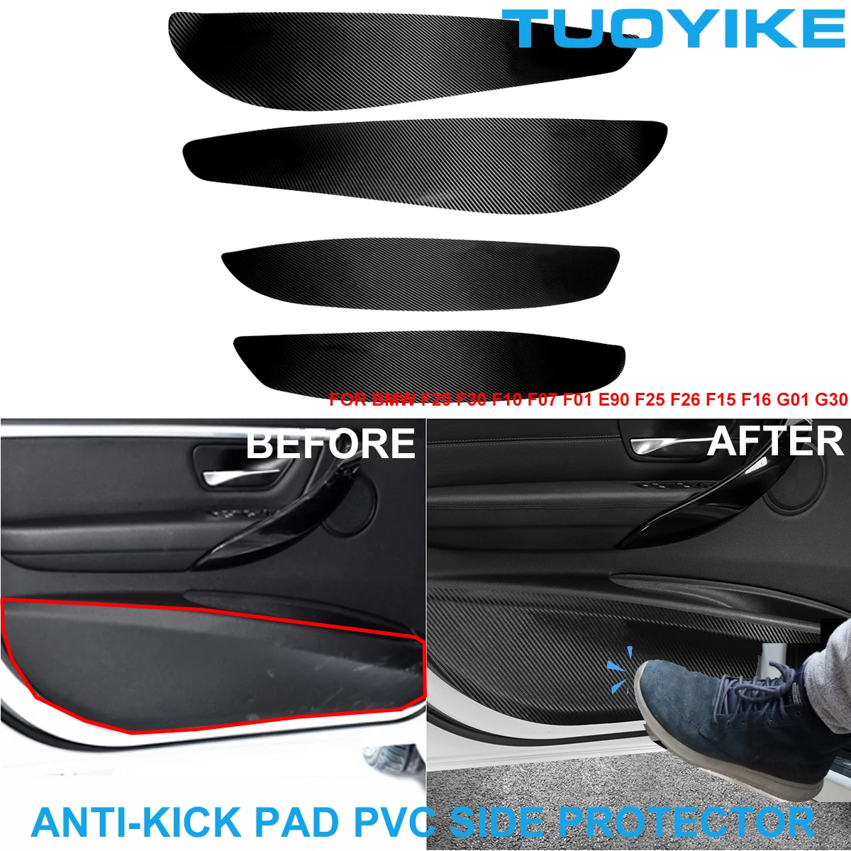 Car Styling Door Anti-Kick Pad PVC Side Edge Film Protector Stickers For BMW E90 F30 F10 F20 F25 F26 F15 F16 E70 E84 X1 X3 X5 X6