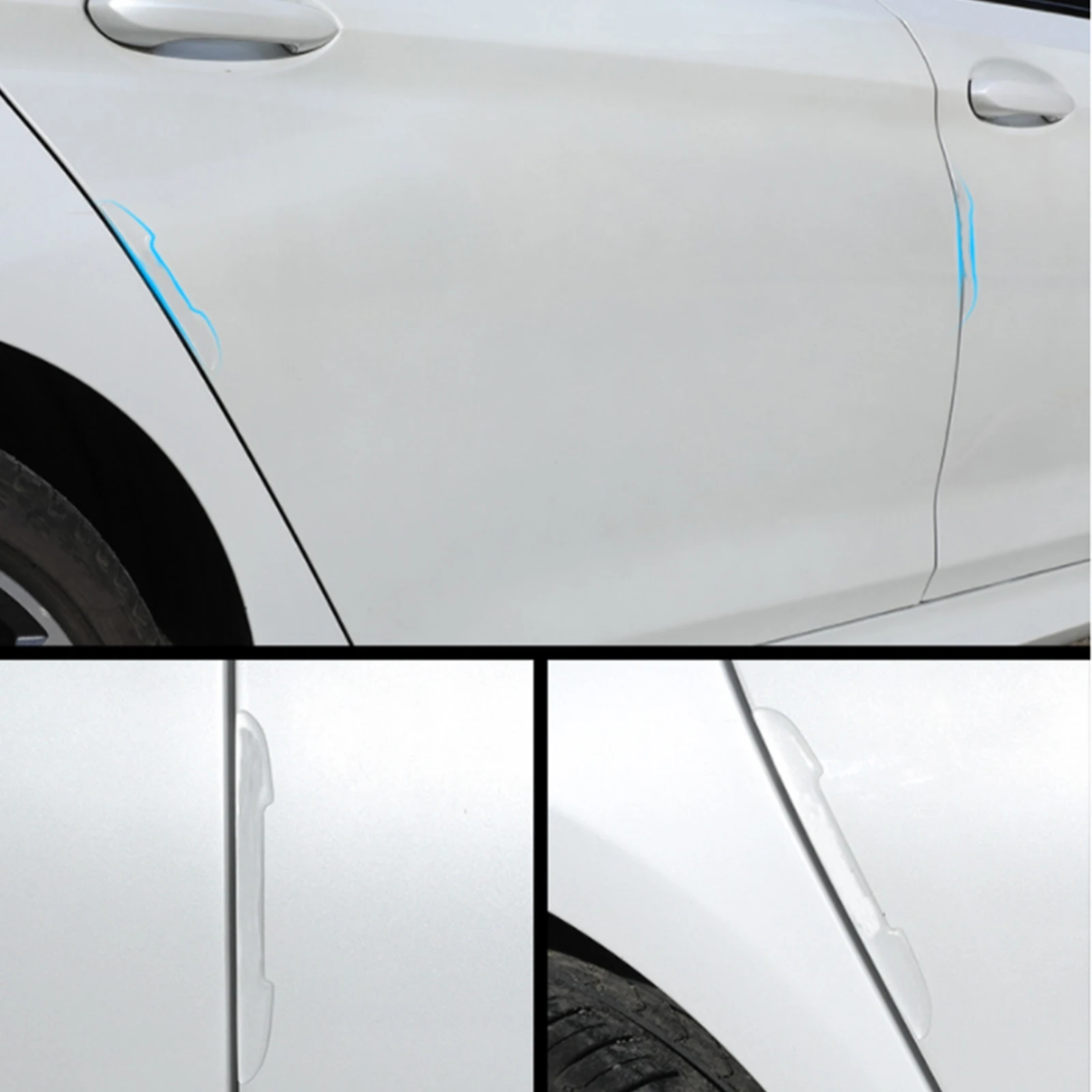 Car Door Edge Transparent Anti Scratch Protection Strips Rearview Mirror Anti-collision Protector Sticker Bumper Scuff Plate Bar