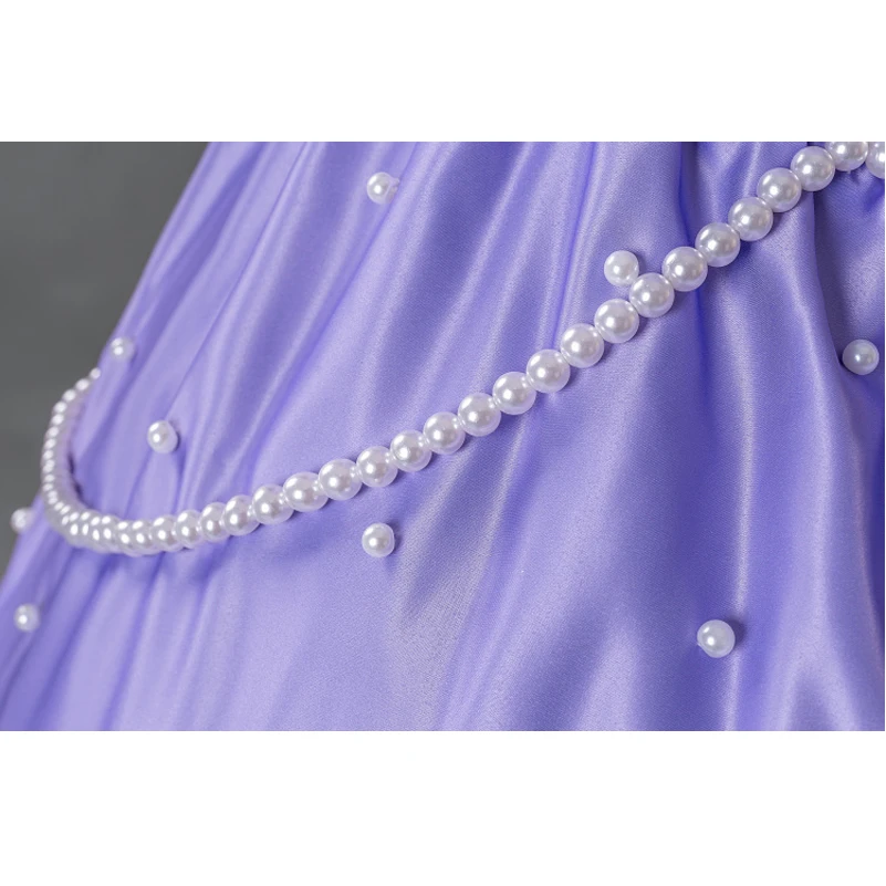 strapless open back dress Sofia Cinderella Rapunzel Belle Snow White 2017 Girls Kids Short Sleev main image 0
