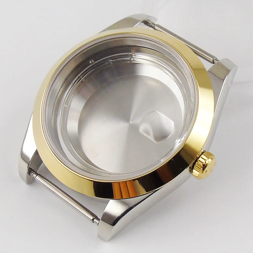 

Polished Mechanical Automatic Watch Case for ETA 2836 MIYOTA 8215 Sapphire Crystal Mental Back