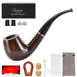 New Smoke Tobacco Pipe Ebony Handmade Classic Retro Style Pipe With Gift Box For Smoking Accessories 8 Sets Crafts