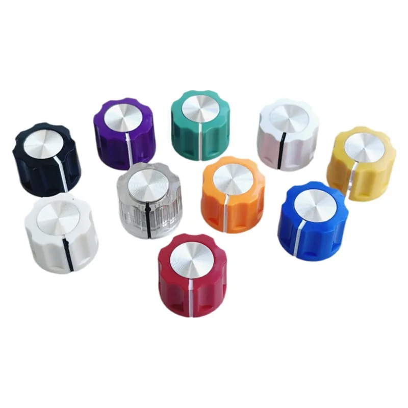 16x12MM Guitar Amplifier Plastic Knob, HIFI DVD Volume Adjustment Knob, Effector Knob, Inner Hole 6.4MM.