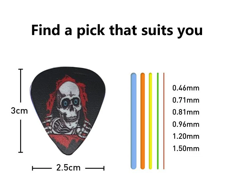50 Pieces ABS Electric Guitar Picks  Acoustic Music Pick Mediator Thickness 0.46 /0.71/0.96MM