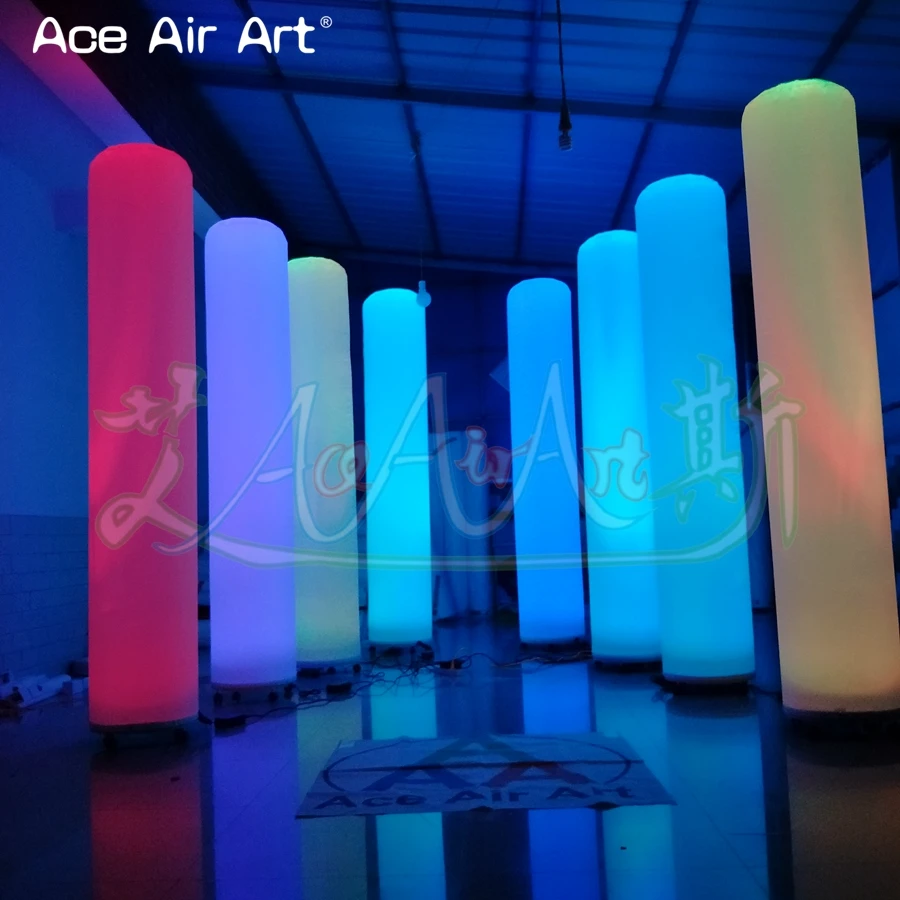 Inflatable LED Lighting Column Glowing Pillars Tube Balloon with Air Blower for Bar Party Club Wedding Stage Decoration