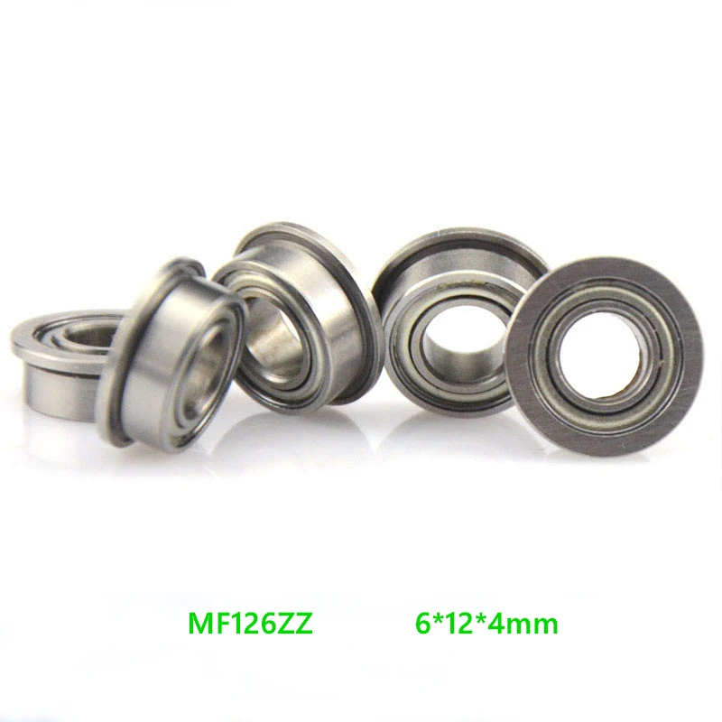 500pcs/lot Flange bearing MF126ZZ MF126 ZZ Z 6x12x4 mm double Shielded deep groove Ball Bearings Flanged 6*12*4mm