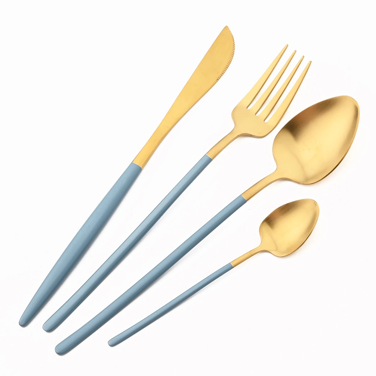 Rose Gold Dinnerware 18/10 Stainless Steel Cutlery Set Matte Knife Cake Fork Dessert Spoon Tableware Kitchen Flatware Silverware