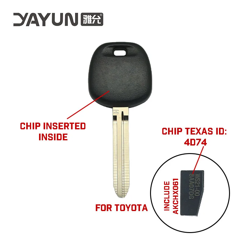 5PCS ForToyota Uncut TR47 Chave de bronze lâmina em branco Chip Texas 4D74 Letra H 128 bits Transponder Chave do carro