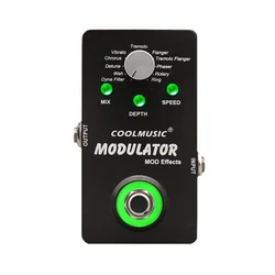 COOLMUSIC-Pedal de compresor multiefecto para guitarra eléctrica, modulador Digital, multiefectos, Wah, Reverb, Chorus, Flanger, Phaser, Vibrato