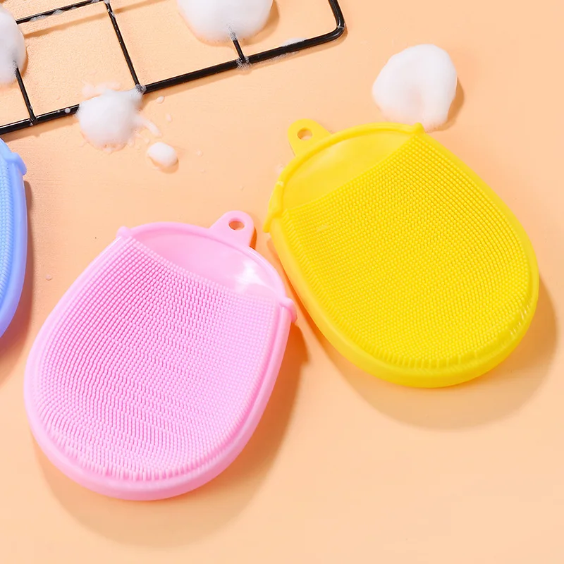 Soft Silicone Baby Shower Bath Brush Massage Glove Wash Pad Face Exfoliating Blackhead Facial Clean Shampoo Brush Bath Flower