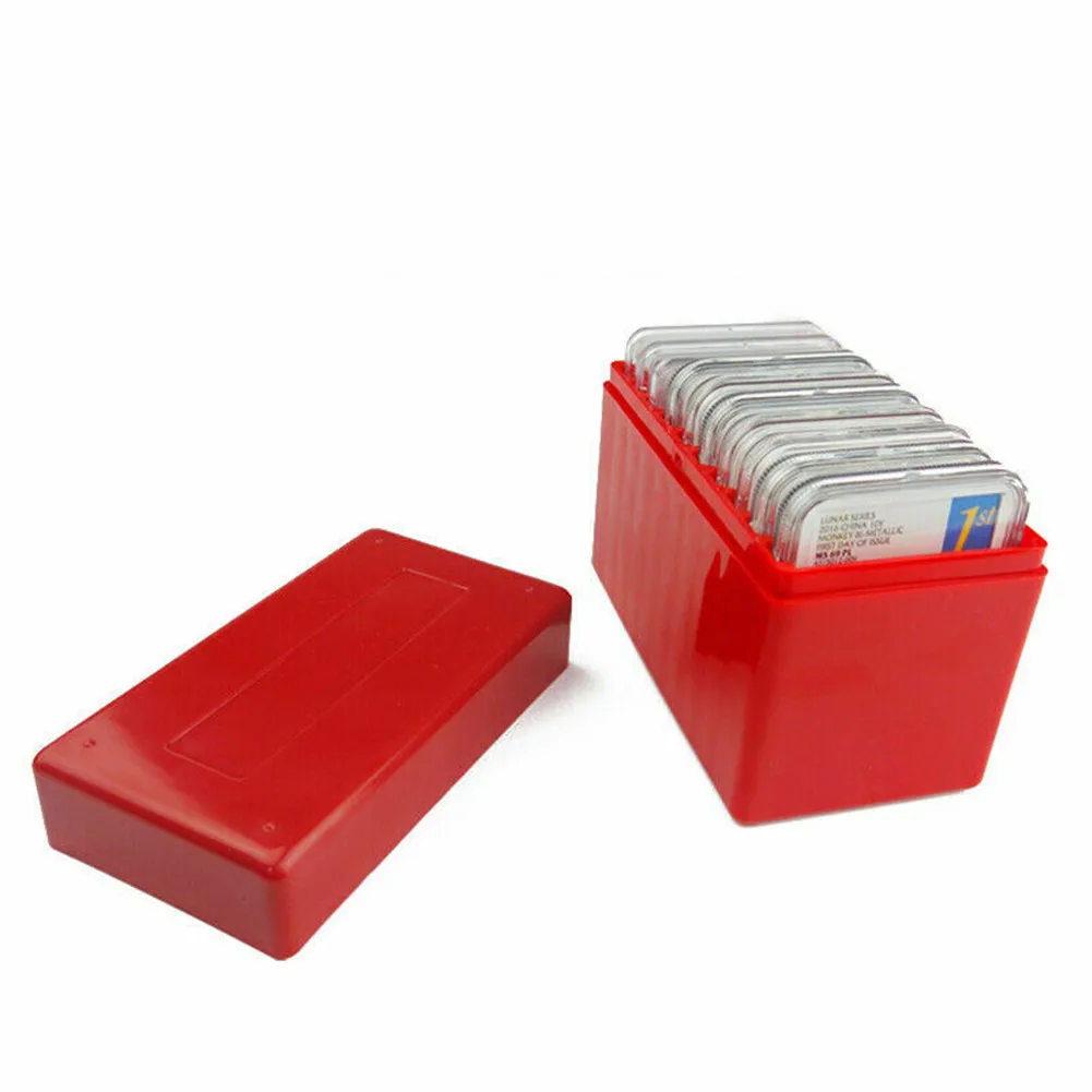 10Coin Slabs Capacity Holder Slab Plastic Storage Box Case Square Coin Container For PCGS NGC