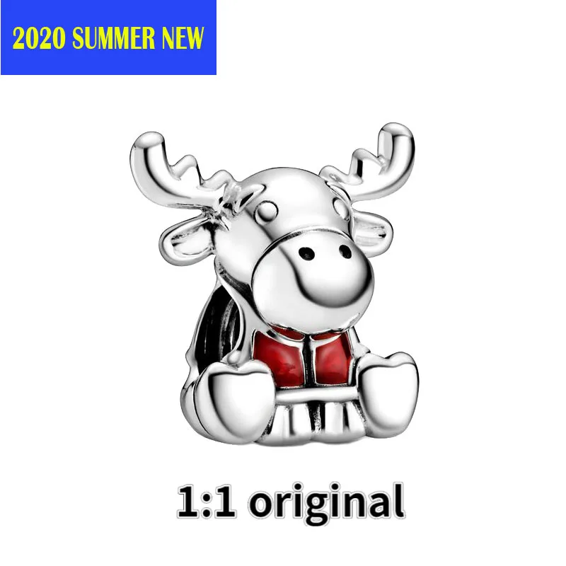 

2020 Summer NEW Silver 925 Jewelry Beads Red Horned Bull Charm Fit Original Pandora Bracelets Women DIY Fashion Gift