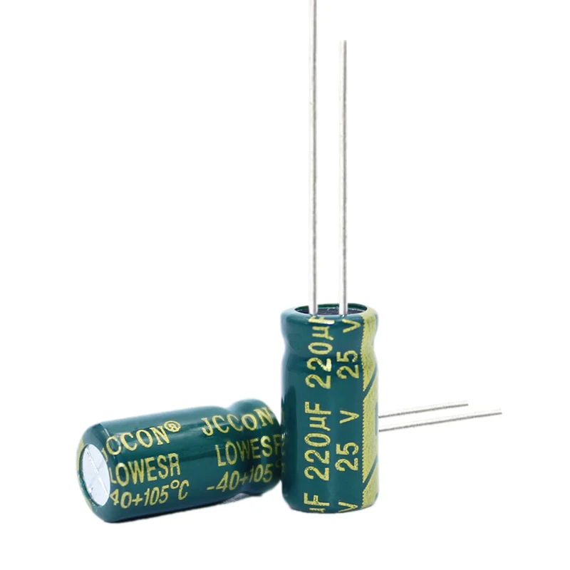 20pcs High frequency low resistance aluminum electrolytic capacitor 25v220UF 220uf25v volume: 6x12