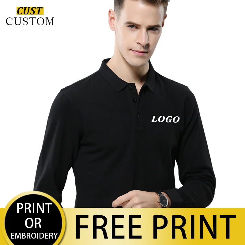 Autumn And Winter Long-sleeved Polo, 11 Colors Available, Printed Logo/embroidered Logo, Work Clothes, 65% Cotton