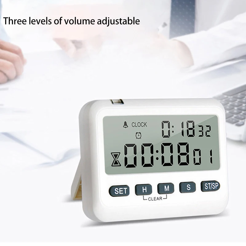 Timer Clock Vibration Alter Volume Adjustable Chronoscope Warning LED Calculagraph Multi function Timepiece