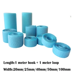 2-10cm  Width Azure  no adhesive hook loop fastener tape  sewing magic tape sticker strap couture strip sky blue