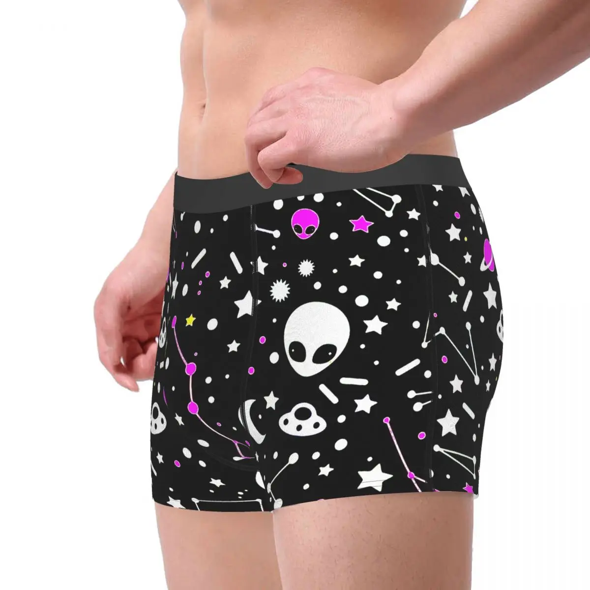 Night Sky Constellations With UFOs Goth 1980s Subculture Rock Romance Underpants Cotton Panties Men's Underwear