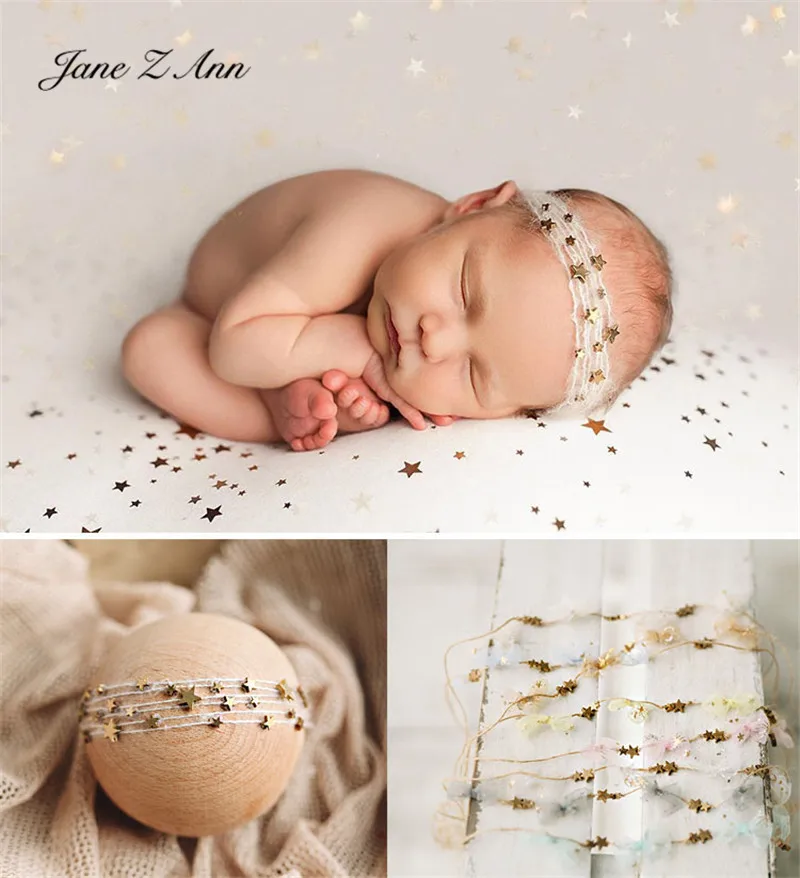 Star beaded mini bow tie headdress head flower baby 100 days 1 year  newborn photography props baby photo