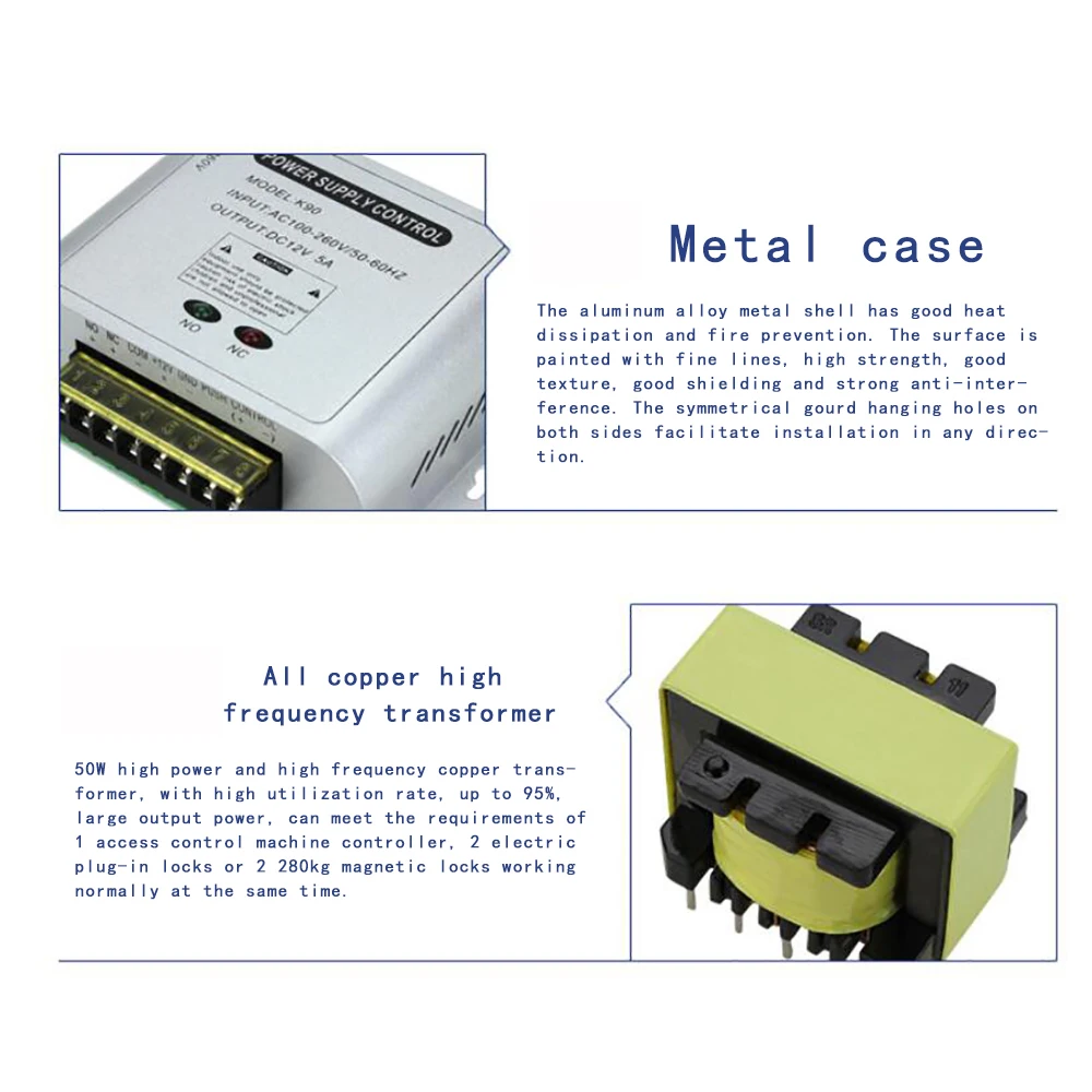 Mini AC 100-260V Zugangskontrolle Netzteil Controller DC 12V 5A Zugangskontrolle Zeitverzögerung Netzteil