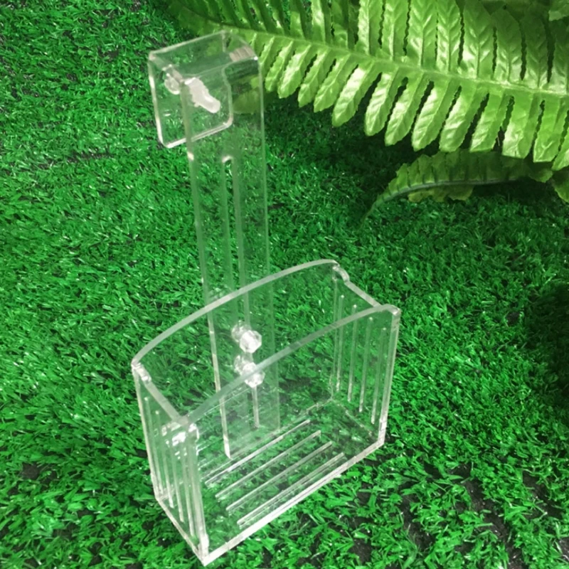 Acrylic Wall Hanging Suction Transparent Vase Holder Pot Aquarium Planting Cup Fish Ornament Decor