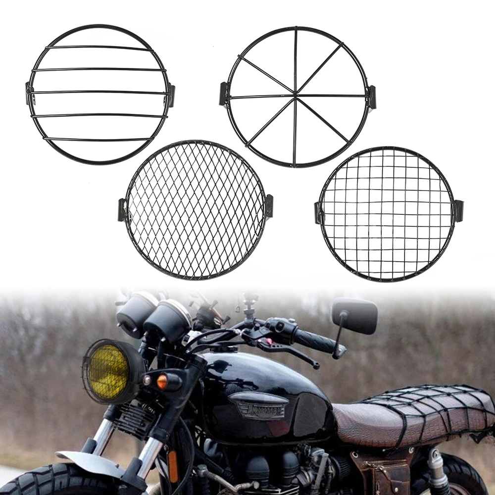 

Motorcycle Universal Vintage Headlight Protector Retro Grill Light Lamp Cover For Harley Ducati Chopper Yamaha Cafe Racer