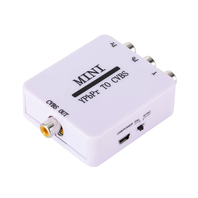 MINI YPBPR TO CVBS Video Converter Component to AV Adapter For TV Projector Monitor Support PAL/NTSC