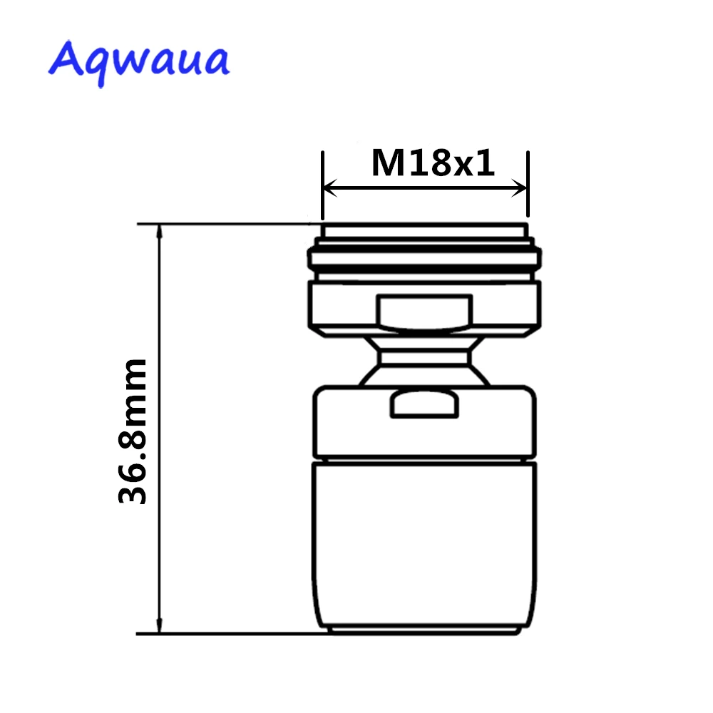 Aqwaua wassersparender Küchenarmatur-Belüfter, 18 mm Außengewinde, drehbarer Messing-Bidet-Auslauf, Bubbler-Filter für Kran