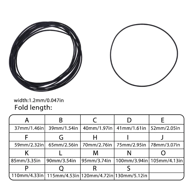 10 Uds coche cuadrado cinturones de Cassette de DVD grabadora de cinta giratoria de 1,2mm