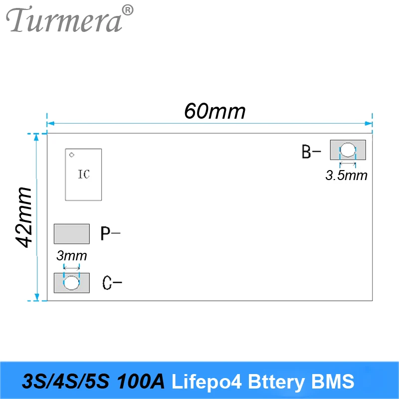 32650 32700 Lifepo4 Balance baterii BMS 3S 4S 5S 10,8 V 14,4 V 18 V 100 A do akumulatora samochodowego 12 V i zasilania bezprzerwanego Turmera