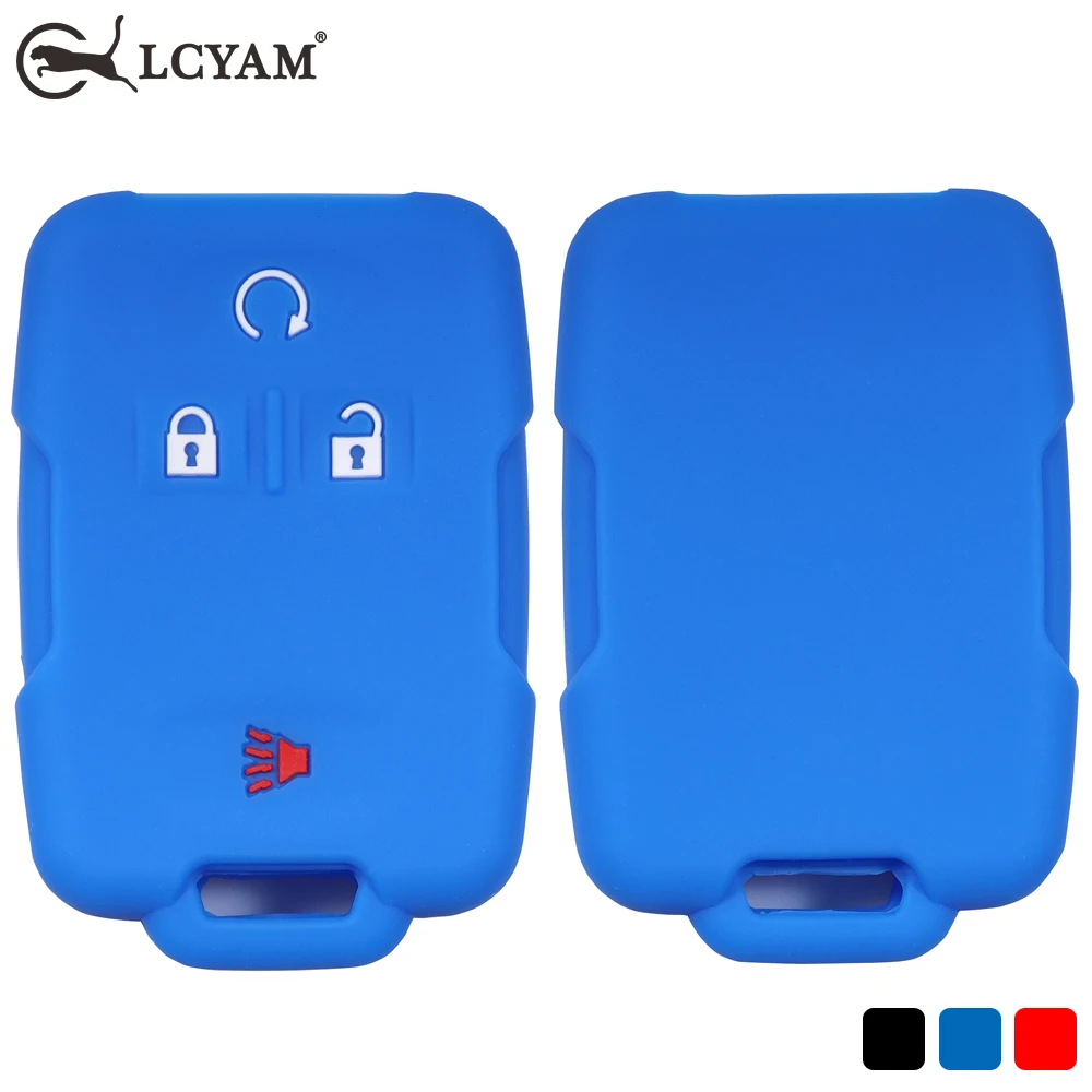 Lcyam Fob Key Case Cover Silicone Snug Fit Suitable for 2016 2017 2018 Chevy Colorado LT Silverado GMC Canyon Sle Sierra 3500HD