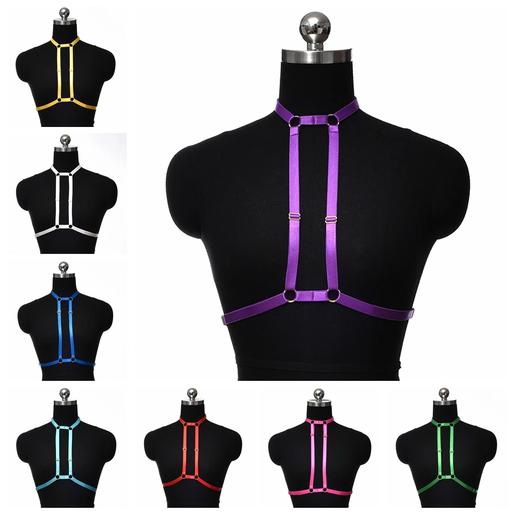 

Multicolor Hollow Body Cage Goth Bondage Elastic Harness Pole Dance Clothes Underwear Women Sexy Body Harness Belt